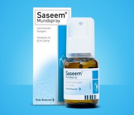 Saseem® ist eine Speichelersatzflüssigkeit zur intensiven Befeuchtung bei Mundtrockenheit.